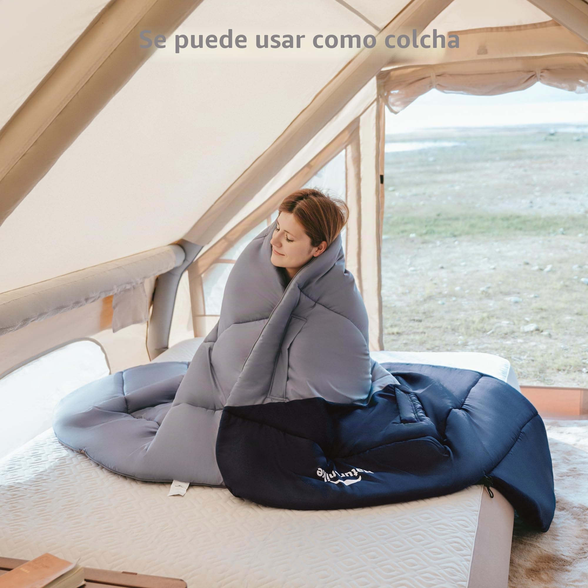 Naturehike Saco de dormir con capucha para camping, ligero y cómodo, ideal para aventuras al aire libre y viajes