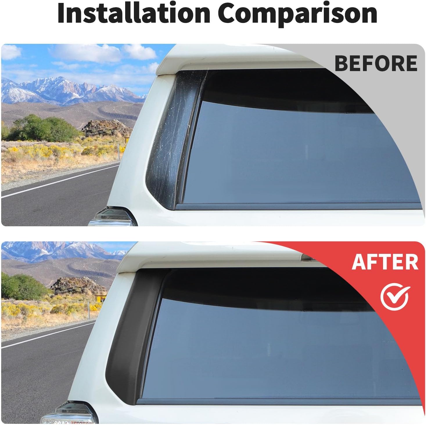 JWWY for 4Runner Tailgate Rear Back Trunk Door Window Cover Trim Compatible with 2010-2025+ Toyota 4Runner Exterior Accessories, 2pcs Matte Black