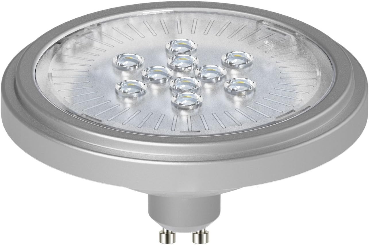 Venture DOM036 VisionLED Silver 10.5W LED GU10 AR111 Lamp 900 Lumen 40¡ 4000k Cool White
