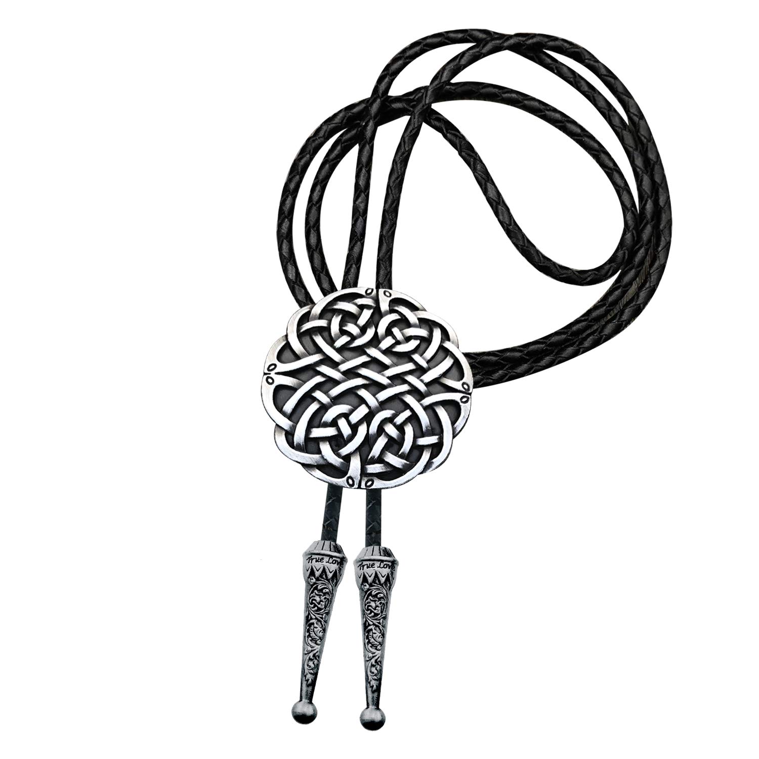 Yoqucol Men's Silver Keltic Irish Scottish Celtic Cross Celtic Knot Bolo Tie For