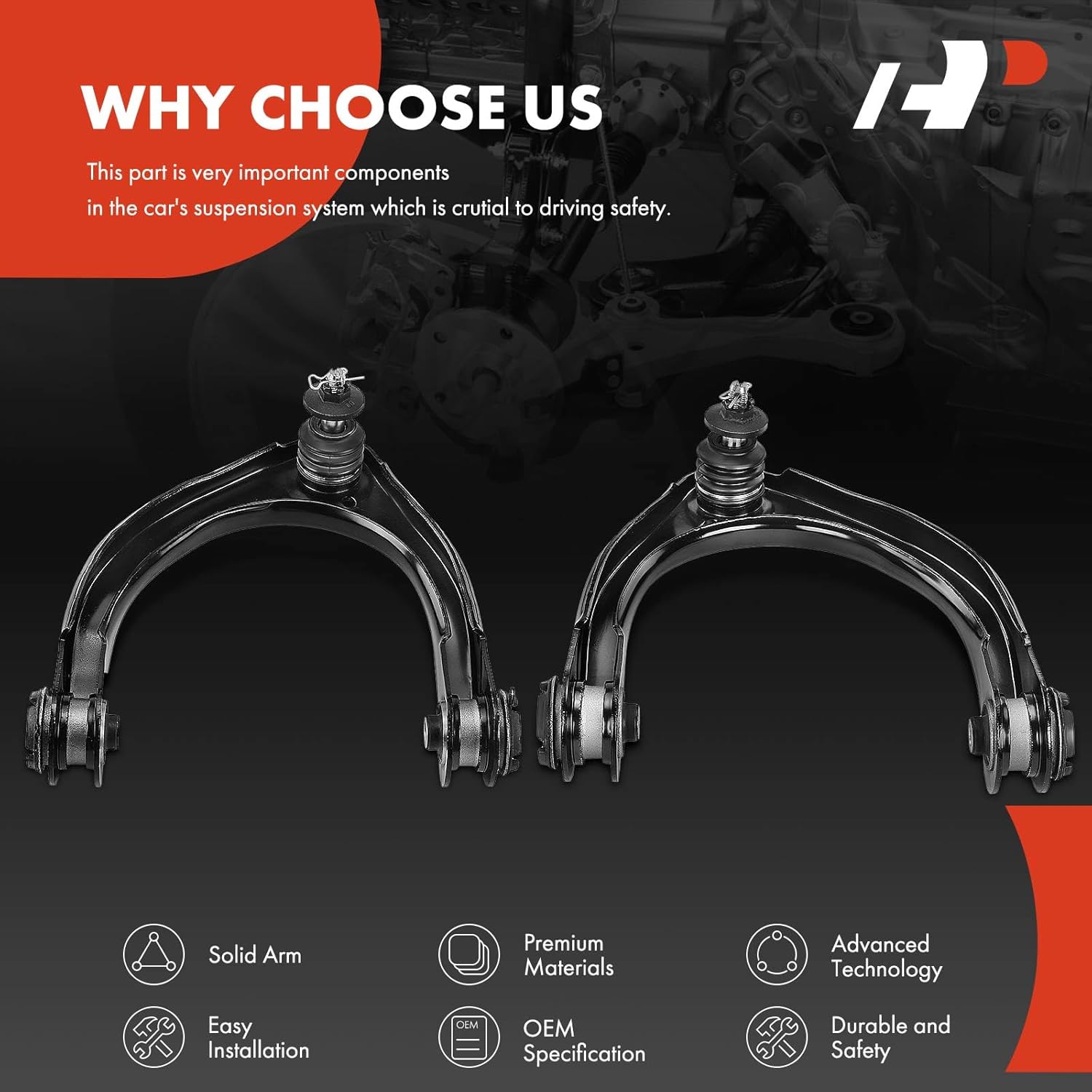 A-Premium 2 x Front Upper Control Arm with Ball Joint & Bushing, Compatible with Lexus IS F 2008-2014, IS200t 2016-2016, IS250 2006-2015, IS300 2016-2018, IS350 2006-2018