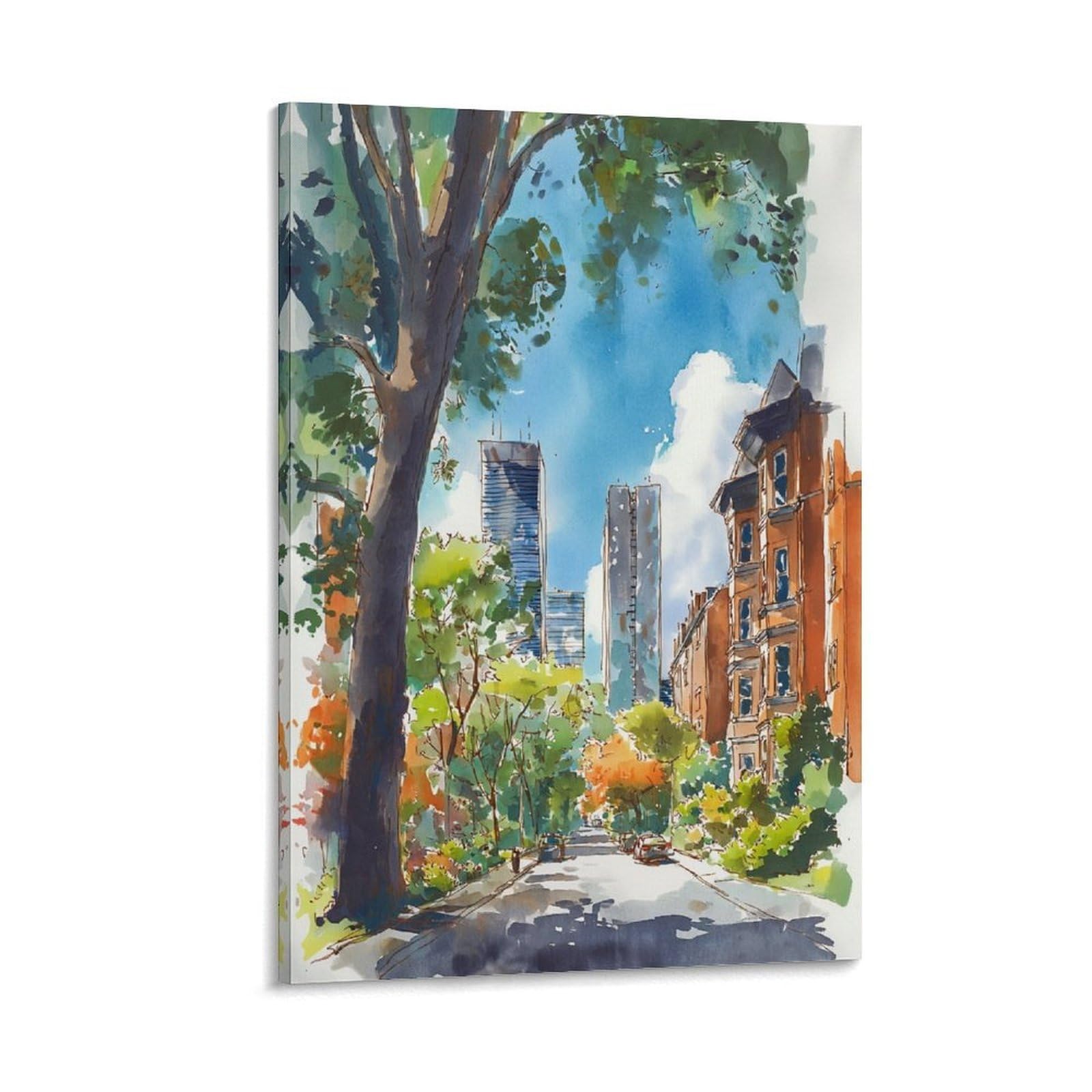 XWYMXZ New Orleans City Cityscape 20x30inch(50x75cm) Vintage Travel Poster Watercolor Canvas Art