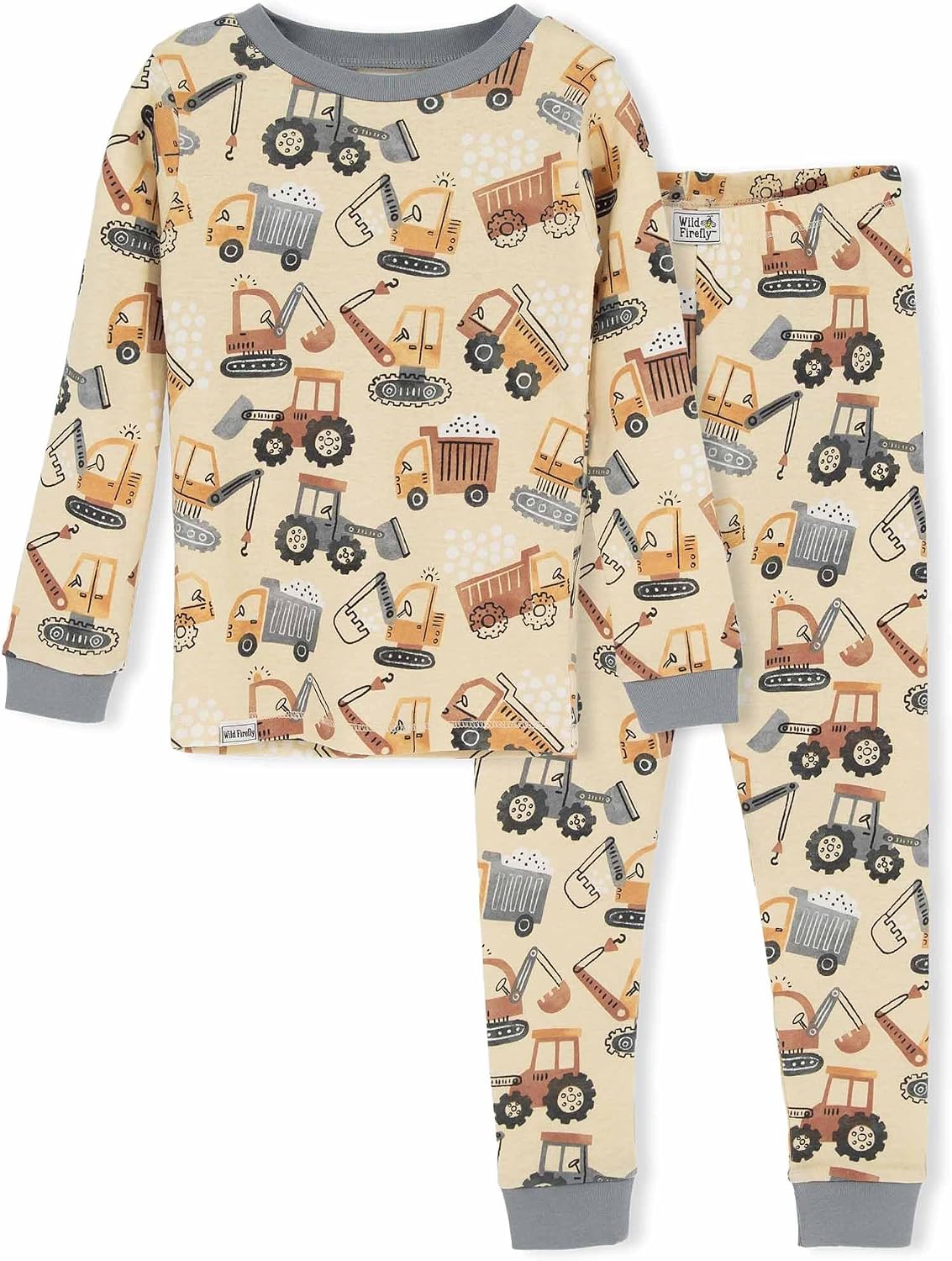 Kids 100% Organic Cotton Pajamas for Boys & Girls | Toddler PJ Set, Long Sleeve Sleepwear | Soft Cotton Pajamas