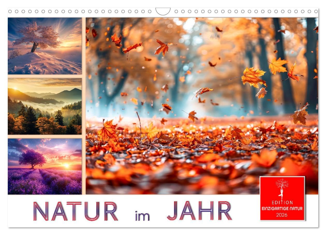 Nature in the year UK-Version (Wall Calendar 2026 DIN A3 Landscape), CALVENDO 12 Month Wall Calendar — image 1