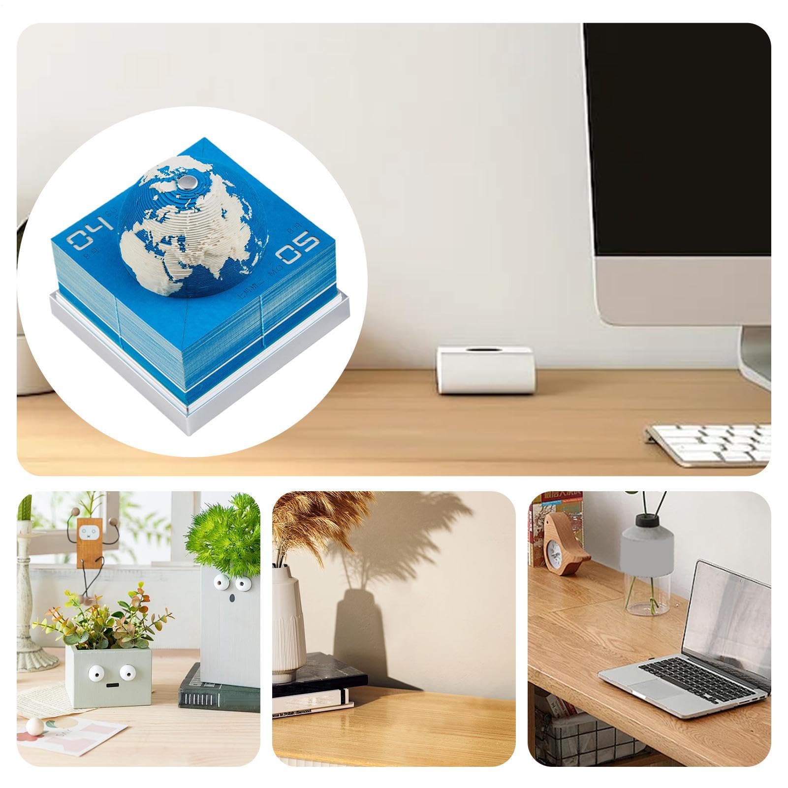 Calendario Da Scrivania 3D 2026 Decorazione Da Scrivania A Forma Di Terra | Blocco Note Decorativo Per Scrivania Per Casa Ufficio Appartamento Scuola Sale Conferenze Aree di