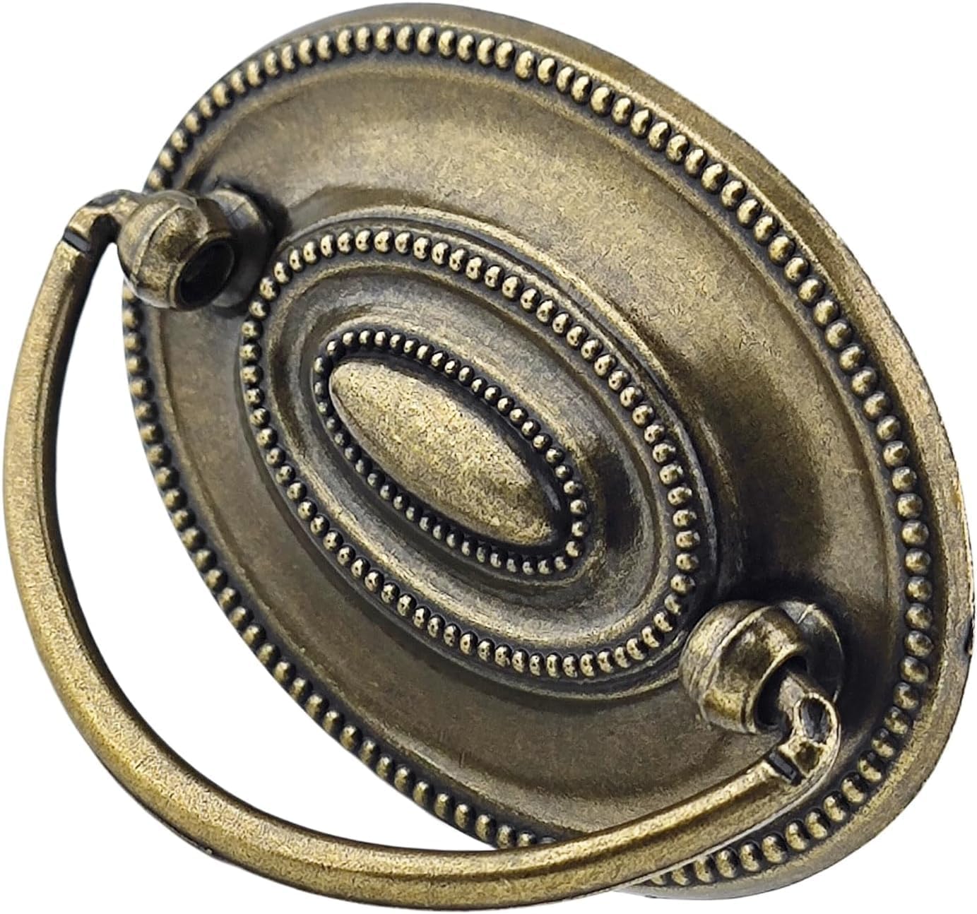 10-Pack 2 1/4" Antique Brass Bail Drawer Pull Oval Drop Swing Handles Cabinet Knob Hardware 57 mm 2.25" Centers (10)