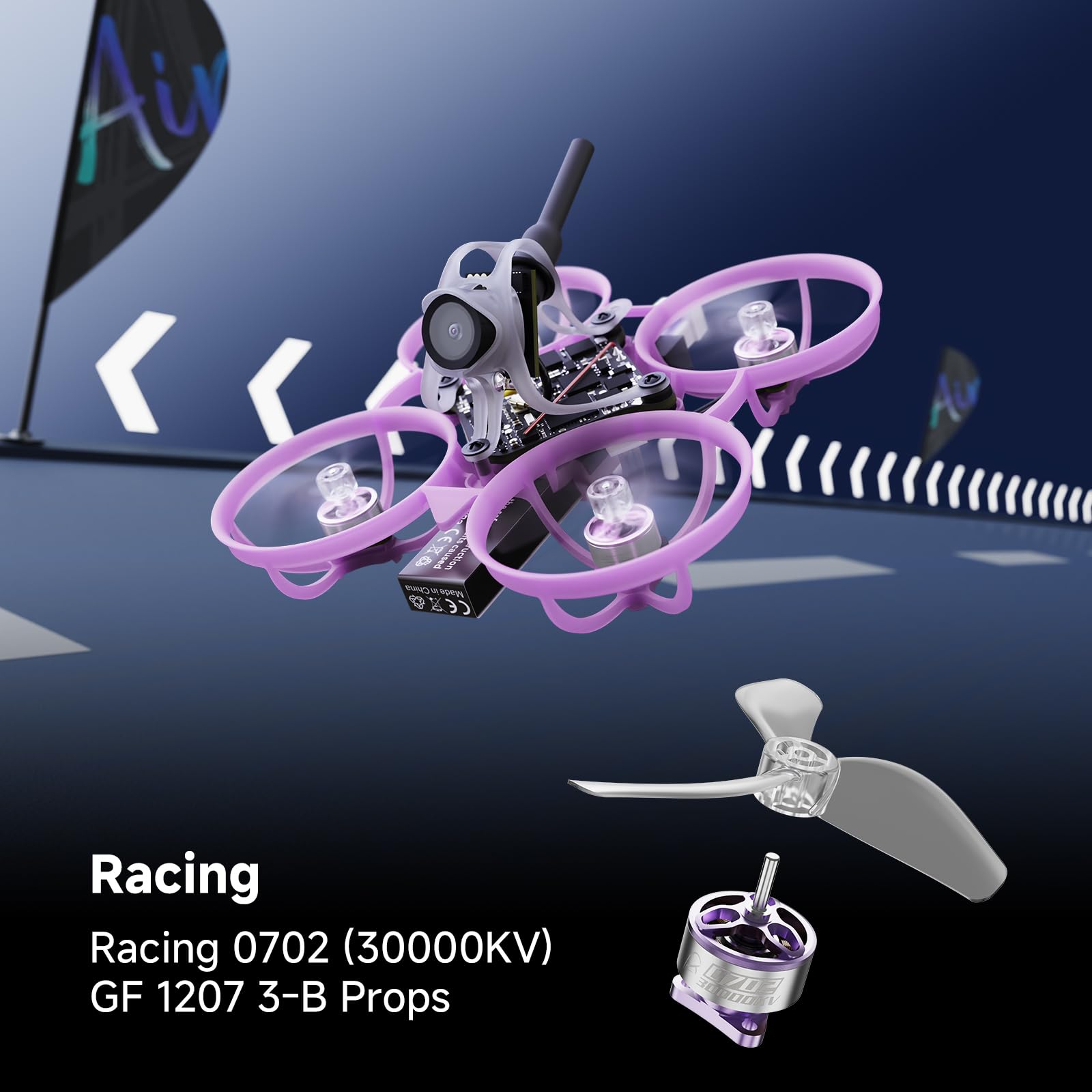 BETAFPV Air65 II Brushless Whoop Quadcopter Ultralight for 1S FPV Racing | 65mm FPV Drone, Compatible with Matrix 1S 5IN1 II FC, 0702 30000KV Motor, 1207 3-Blade Prop, C03 Camera, Air II Canopy&Frame
