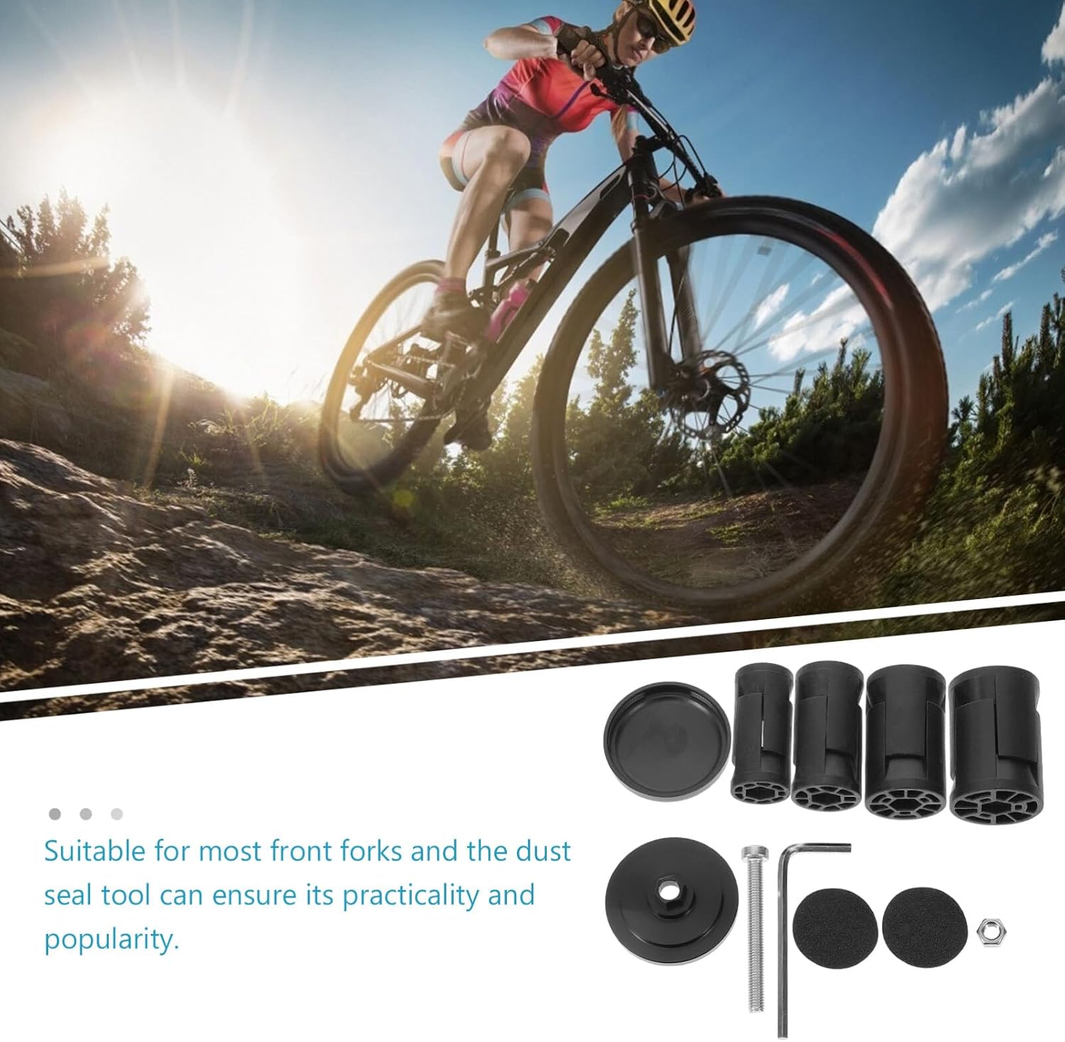 VANZACK 1set Bike Front Fork Bracket Protector for Mountain and Easy to Install Front Fork Mount for Enhanced Against Collisions and Scratches