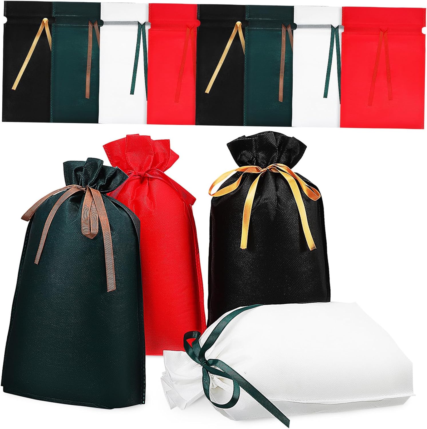 Drawstring Gift Bags Xmas Non Woven Fabric 12pcs Present Pouch Halloween