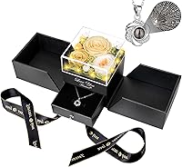 Vista 29 de Rosa Real Colorida Preservada - Flores Eternas Regalo de Rosa para Mamá Abuela Esposa Novia en el Día de la Madre Cumpleaños San Valentín Navidad