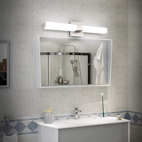 Miniatura 3 de ZUZITO Barra de luces LED de tocador de 24 pulgadas, accesorios de iluminación de baño de níquel sobre espejo de 18 W, luz blanca fría 6000 K