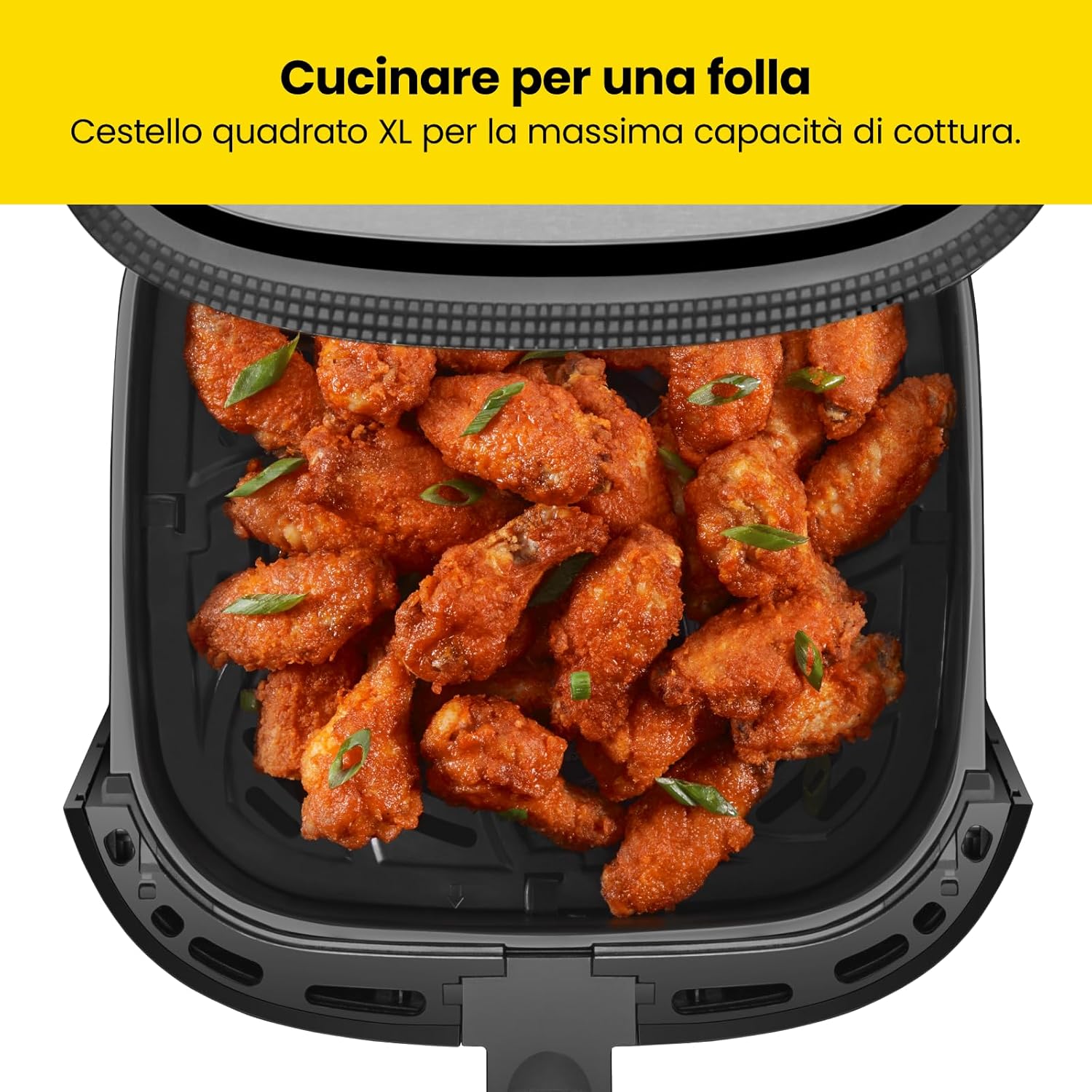 Chicken wings in Chefman TurboFry Touch Air Fryer basket