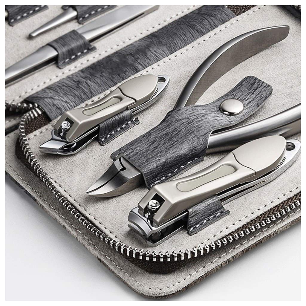 Kit de manucure 8PCS Voyage Coupe-Ongles Set, Ongles Pédicure Soins Tool, Pick Ear ménages, Clip Sourcils, Set Nez Tondeuse à Cheveux Ensemble de manucure