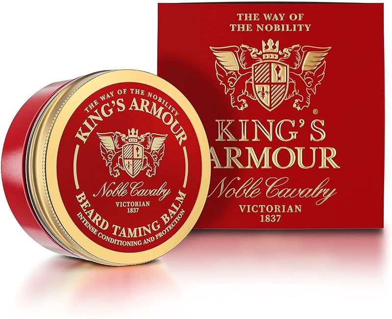 King's Armour Luxury Beard Balm for Men | Argan, Jojoba & Almond Oil | Shape, Soften & Moisturize with Noble Precision | 50ml Premium Grooming Balm - 50 ml (1.69 Fl Oz)