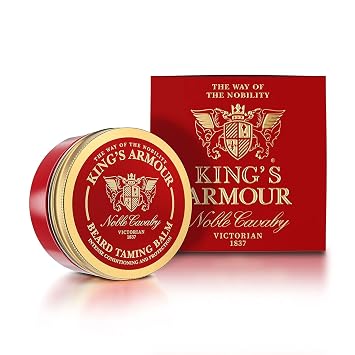 Kings Armour Luxury Beard Balm for Men | Argan, Jojoba & Almond Oil | Shape, Soften & Moisturize with Noble Precision | 50ml Premium Grooming Balm - 50 ml 1.69 Fl Oz