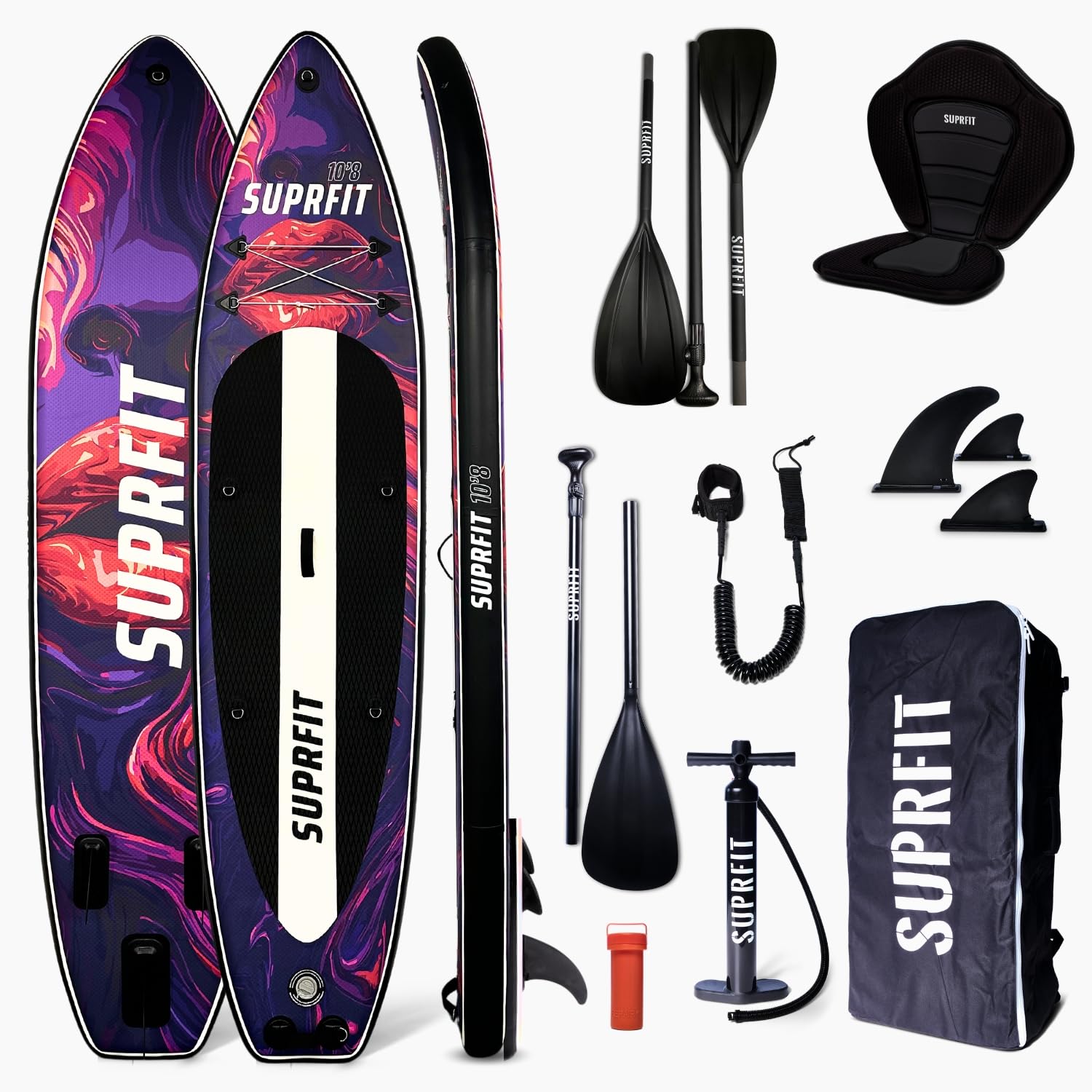 Suprfit SUP Board Set Vibrant Lips inkl. Sitz und Kajak Paddle