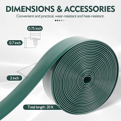 Miniatura 5 de Correas de vinilo de 2 pulgadas de ancho para reparación de sillas de patio, 20 pies de largo, correas de repuesto con 20 remaches (verde oscuro)