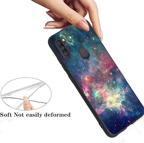 Vista 4 de Funda compatible con Samsung Galaxy A11, diseño gráfico de estrellas con purpurina de arcoíris colorido para Samsung para hombres y mujeres, funda