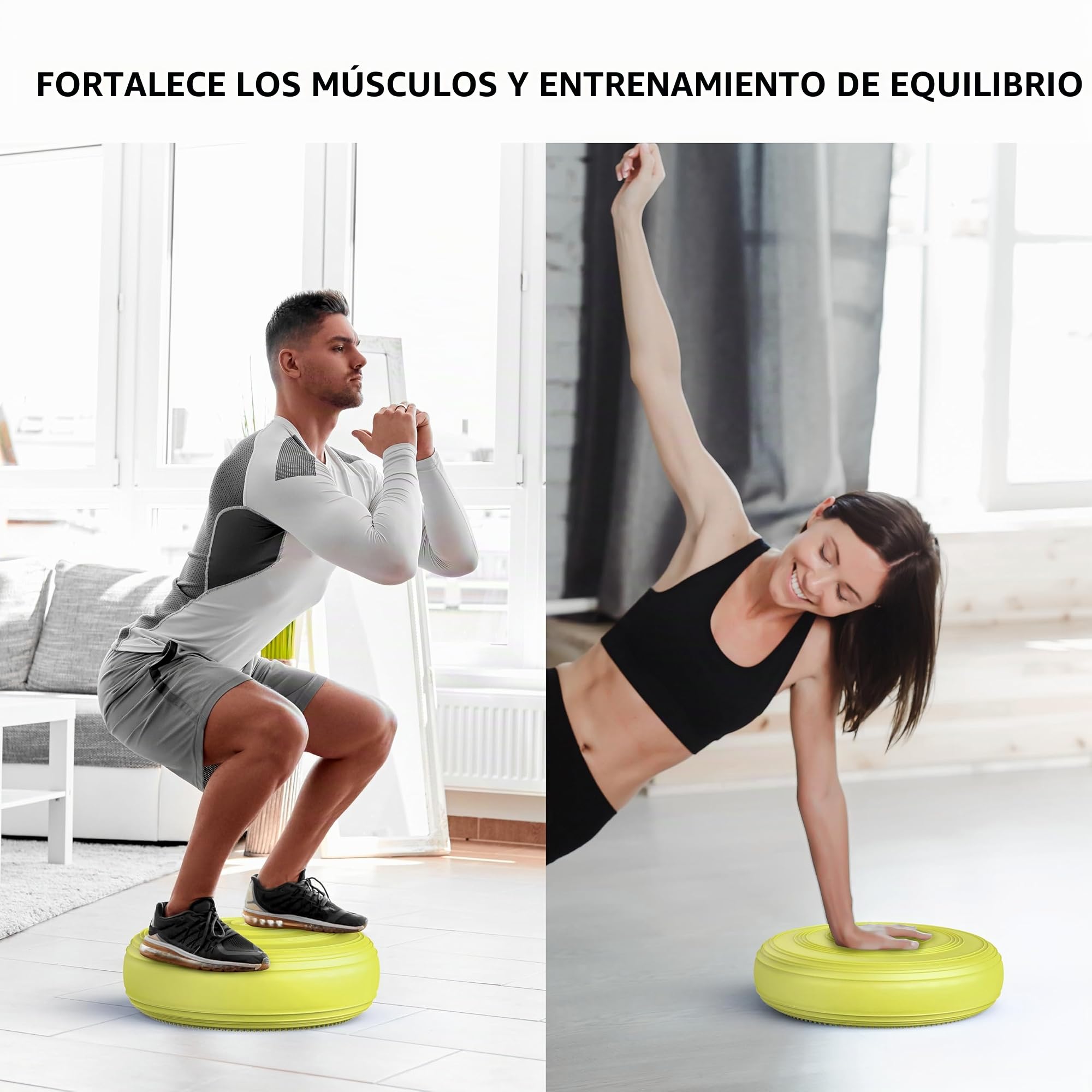 PROIRON Cojín de Equilibrio y Yoga Antideslizante de 33cm con Bombín de Aire, Propioceptivo e Hinchable, Soporte Lumbar, Core Balance Disc Trainer para Fitness, Pilates