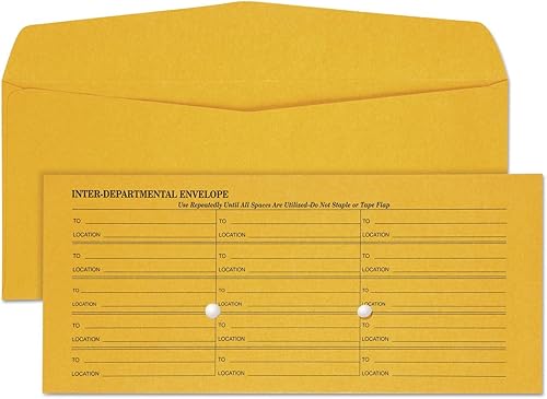 Quality Park Sobres Interoffice, sin engomar, marrón kraft, 4.5 x 10.375, 500 por caja, (63262)