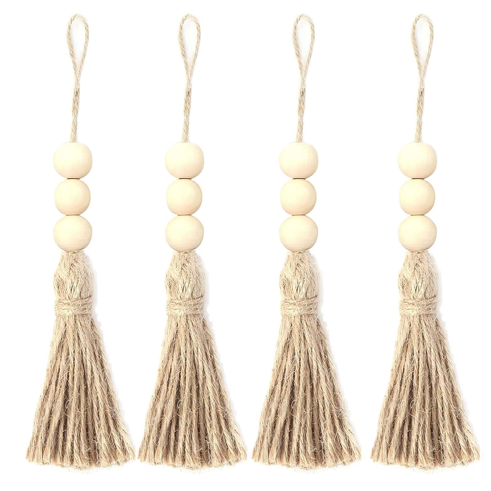 Obotsnoi Wooden Beads Tassels String Garlands Tassels Beads Pendants for Wall Hangings Decorations Wooden