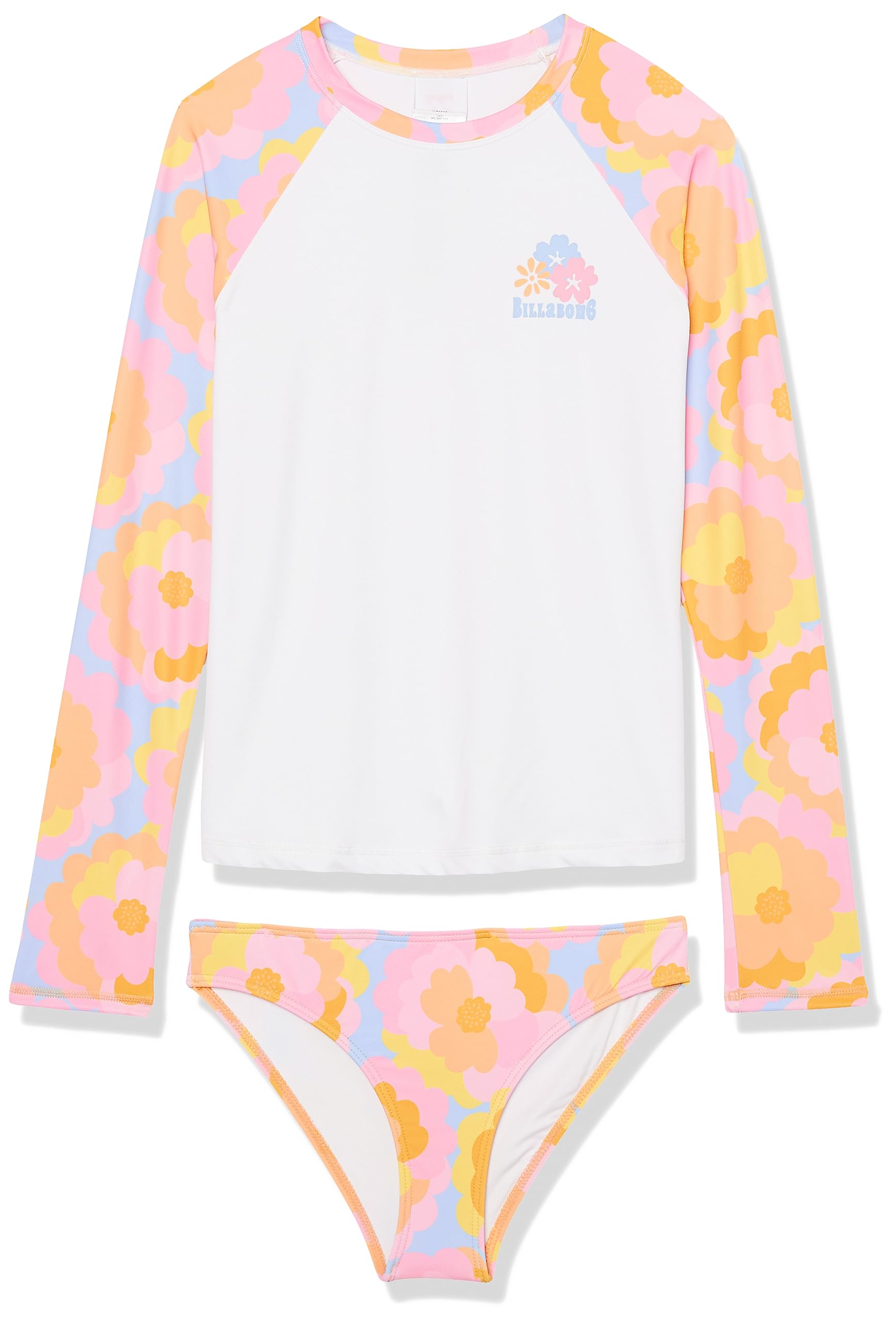 Billabong Girls' Bloom Baby Long Sleeve Rashguard Bikini Swim Set