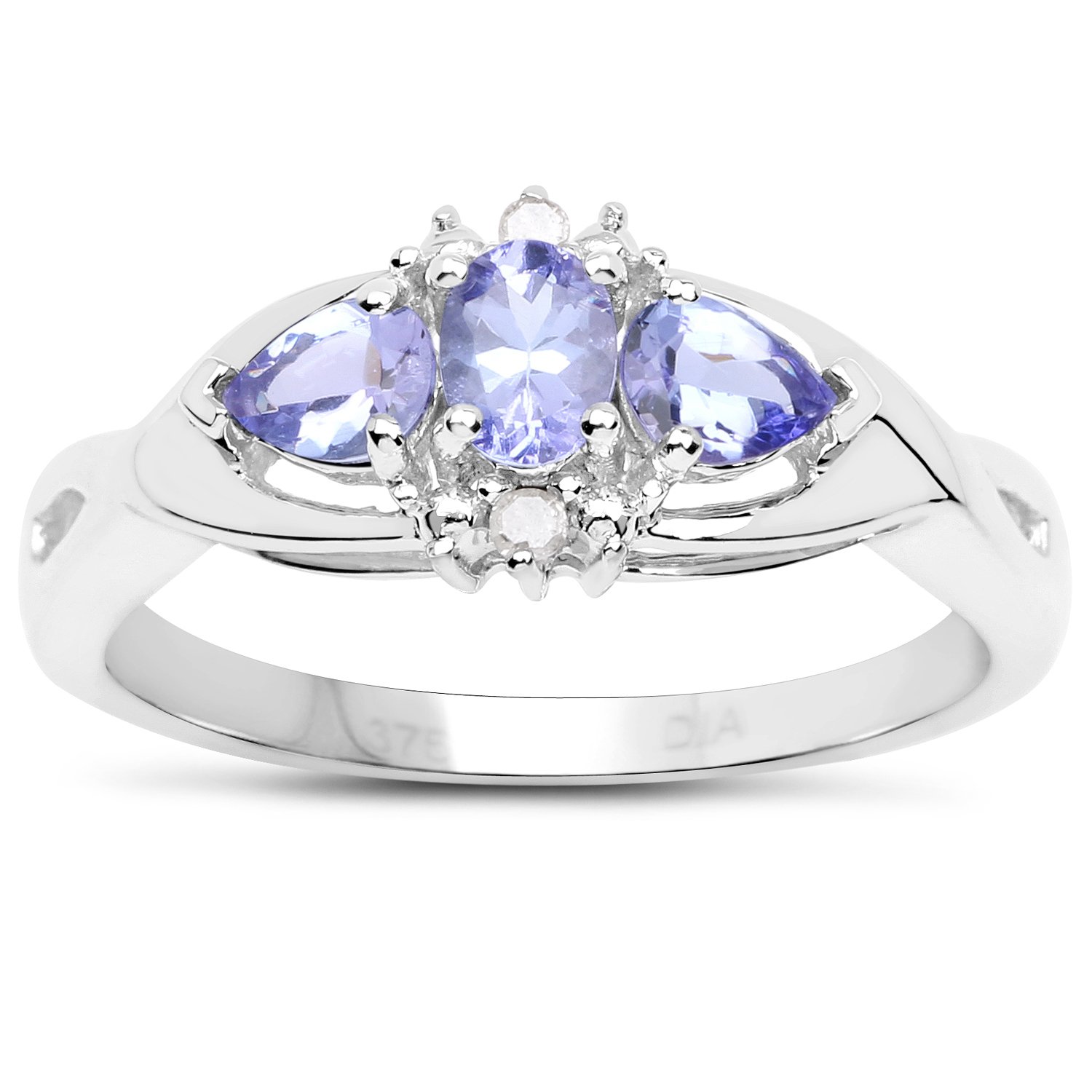 The Diamond and Wedding Ring Bargain CentreThe Tanzanite Ring Collection: 9ct White Gold Tanzanite & Diamond Engagement Ring, Ring Size H,I,J,K,L,M,N,O,P,Q,R,S,T,U,V, Tanzanite Gold Diamond, Tanzanite Diamond