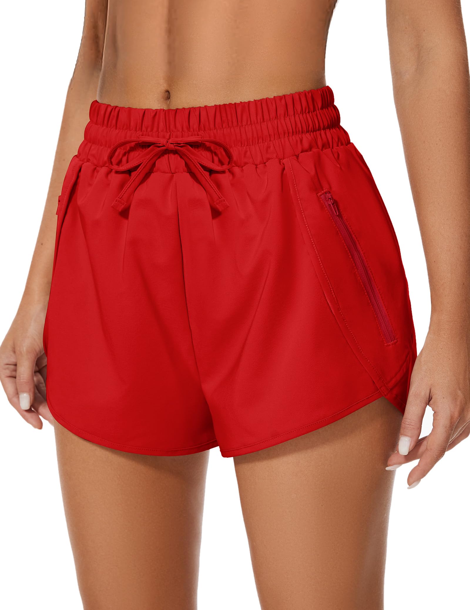 addigi Women's Running Shorts High Waisted Quick Dry Athletic Shorts Sports Workout Gym Track Drawstring Shorts with Pockets