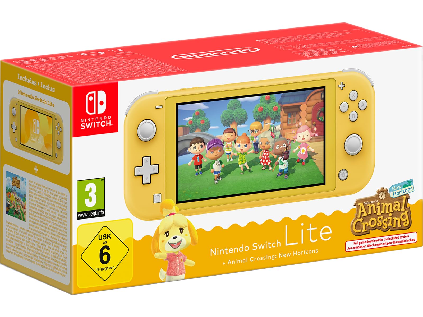 Consola Nintendo Switch Lite Amarilla + Animal Crossing New Horizons