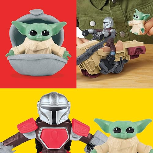 Miniatura 3 de Play-Doh Star Wars The Mandalorian Launching Speeder Playset, Bendy Grogu y figuras de acción Mando de 4 pulgadas, juguetes de imaginación para