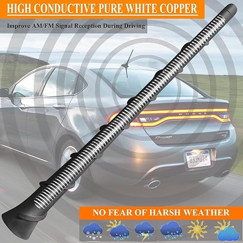 Miniatura 6 de Antena de goma flexible para Dodge - 8 pulgadas, modelos Journey 2010-2020