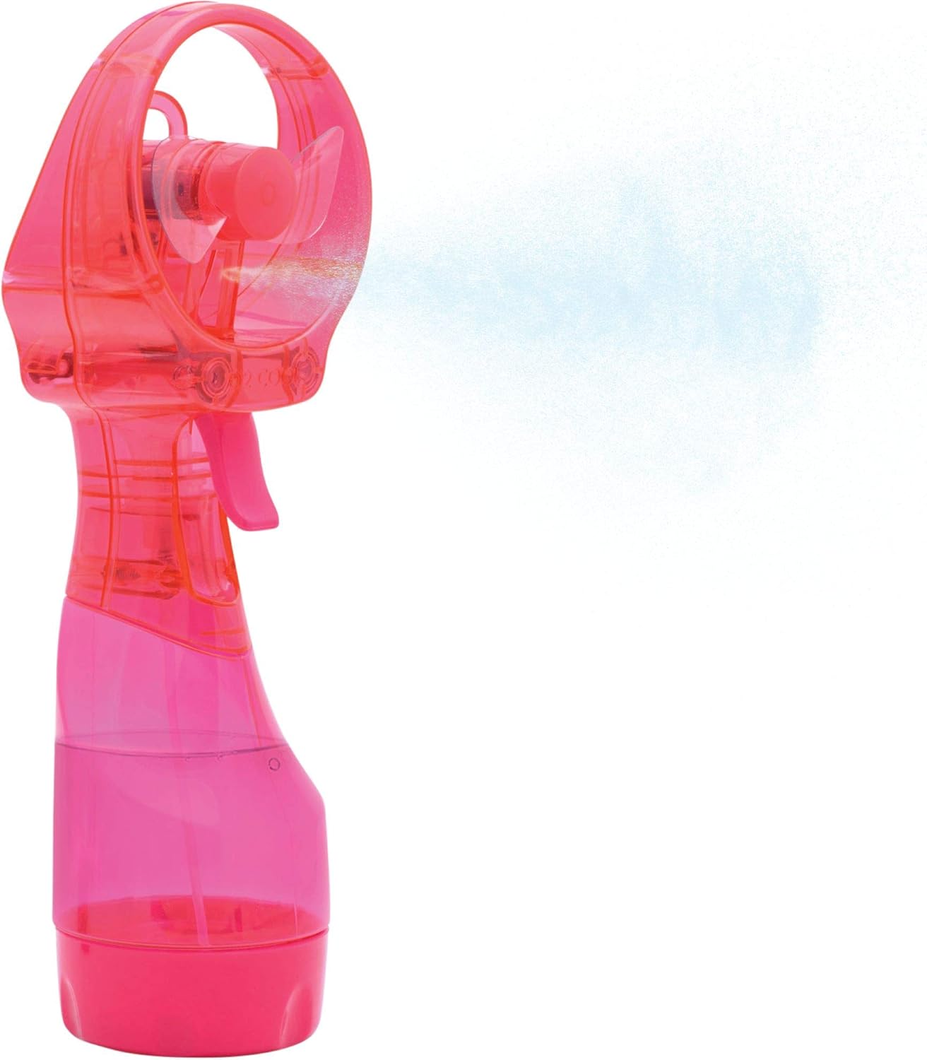 O2COOL Deluxe Handheld Battery Powered Water Misting Fan (Raspberry) Batteries Included