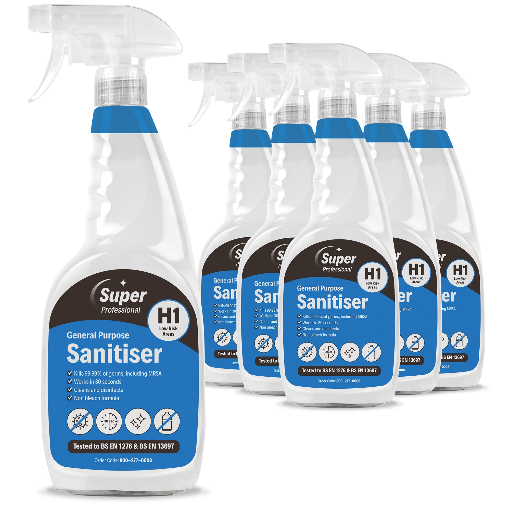 General Purpose Sanitiser 750ml x 6 – H1 All Purpose Cleaner – Non-Bleach & Food Safe