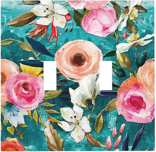 Miniatura 23 de Cubiertas de interruptor de luz de palanca simple de los años 70, estilo bohemio vintage con sol, arcoíris, retro, hongo, floral, de 1 gang, placas