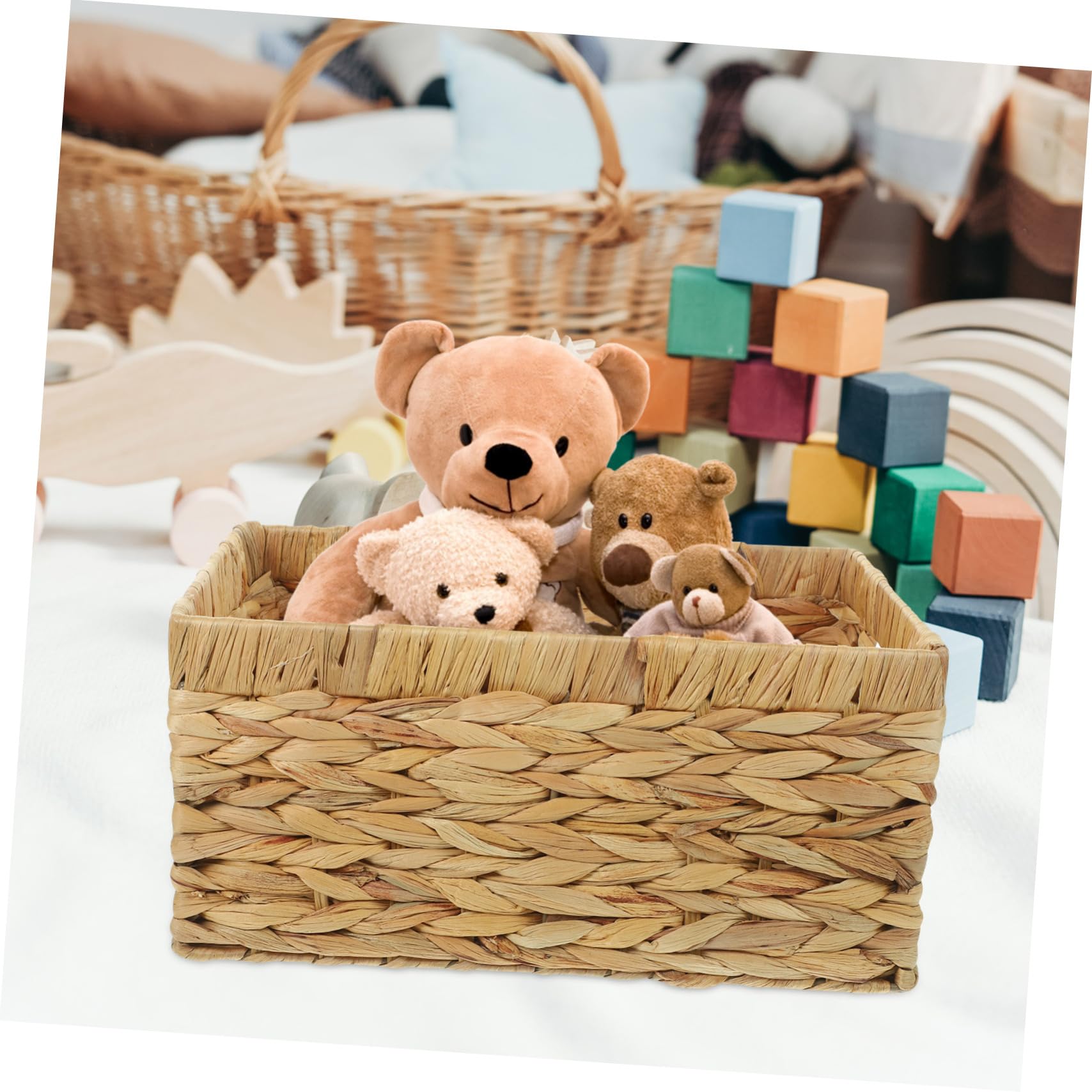 Cabilock Panier De Rangement Tissé Jacinthe Eau Séchée Pour Organisation Maison Bureau Salon Chambre Salle De Bain
