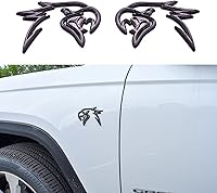 Vista 1 de Auto Pro Accessories - Emblema personalizado HELLHAWK para puerta de guardabarros Trackhawk Grand Cherokee, cabeza estilo Hellcat (negro brillante)