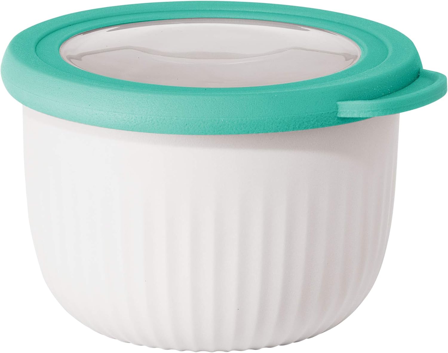 Oggi Prep, Store & Serve Plastic Bowl w/See-Thru Lid - Dishwasher, Microwave & Freezer Safe, (4 qt) Lt Gray w/Dk Gray Lid
