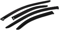 Vista 1 de Tuningpros WV-121 - Juego de 4 piezas de visera de ventana de montaje exterior, protector contra la lluvia, color humo oscuro, compatible con Dodge