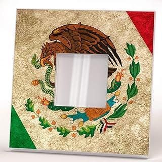 Mexican Flag Mexico Coat of Arms Wall Framed Mirror Printed Fan Art Home Room Pa - Compare price