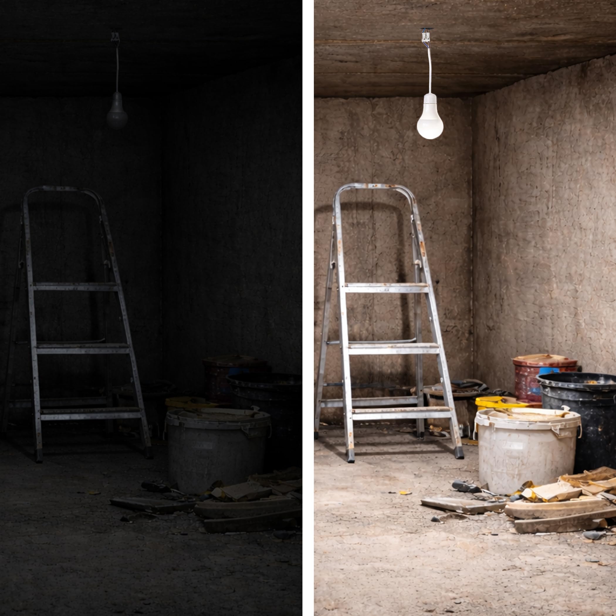 NCC-Licht 10 x lampa LED do renowacji 10 W, CCT regulowana barwa światła, wytrzymała obudowa z żarówką i zaciskiem wtykowym, oświetlenie robocze na strych i piwnicy