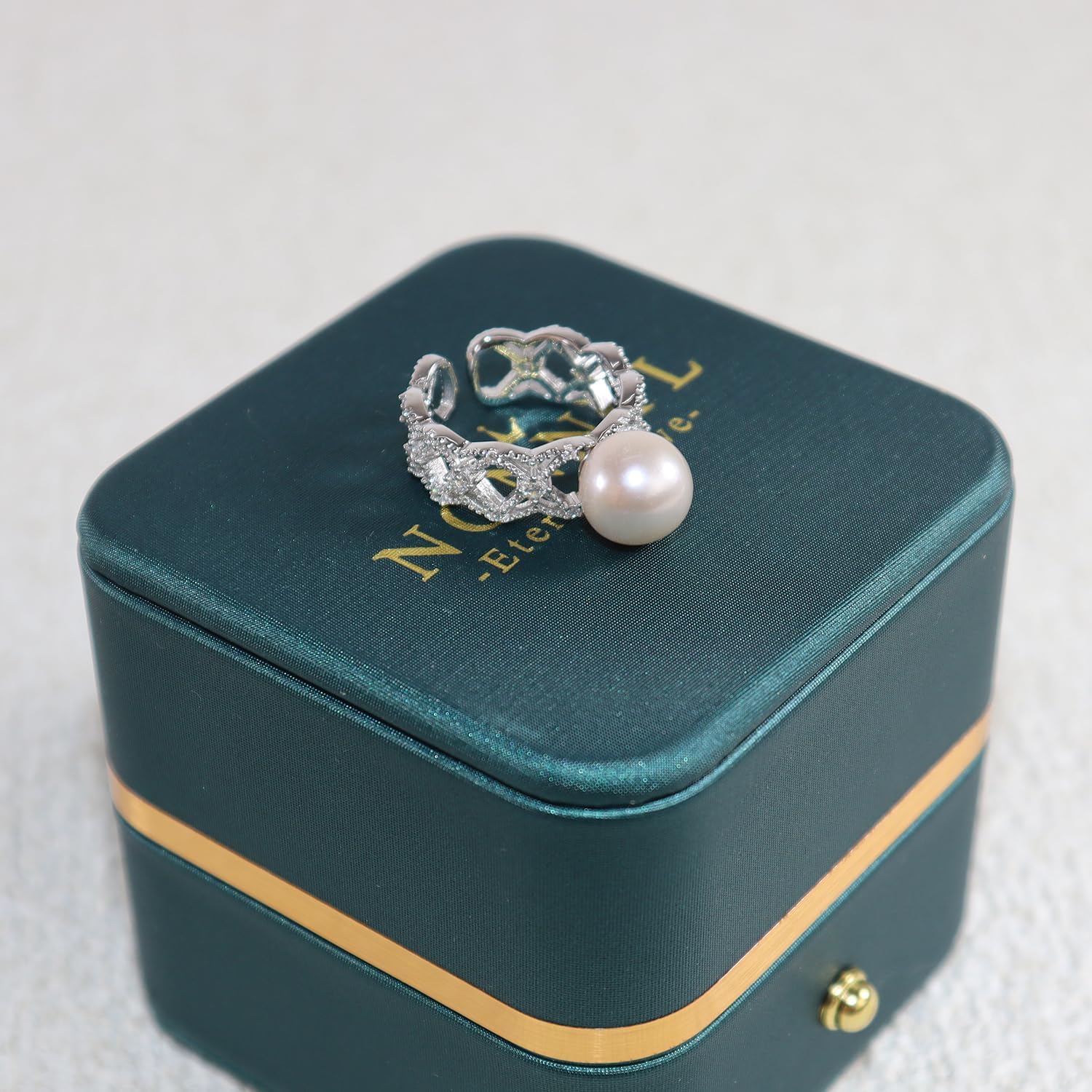 NONNYL Pearl rings-Gifts for Women Wife-Gift for Wife Wedding Birthday Anniversary Jewelry-Mom Girlfriend Her Mothers Day Gifts for Mom Women Valentines Day Christmas Day Gifts NO004