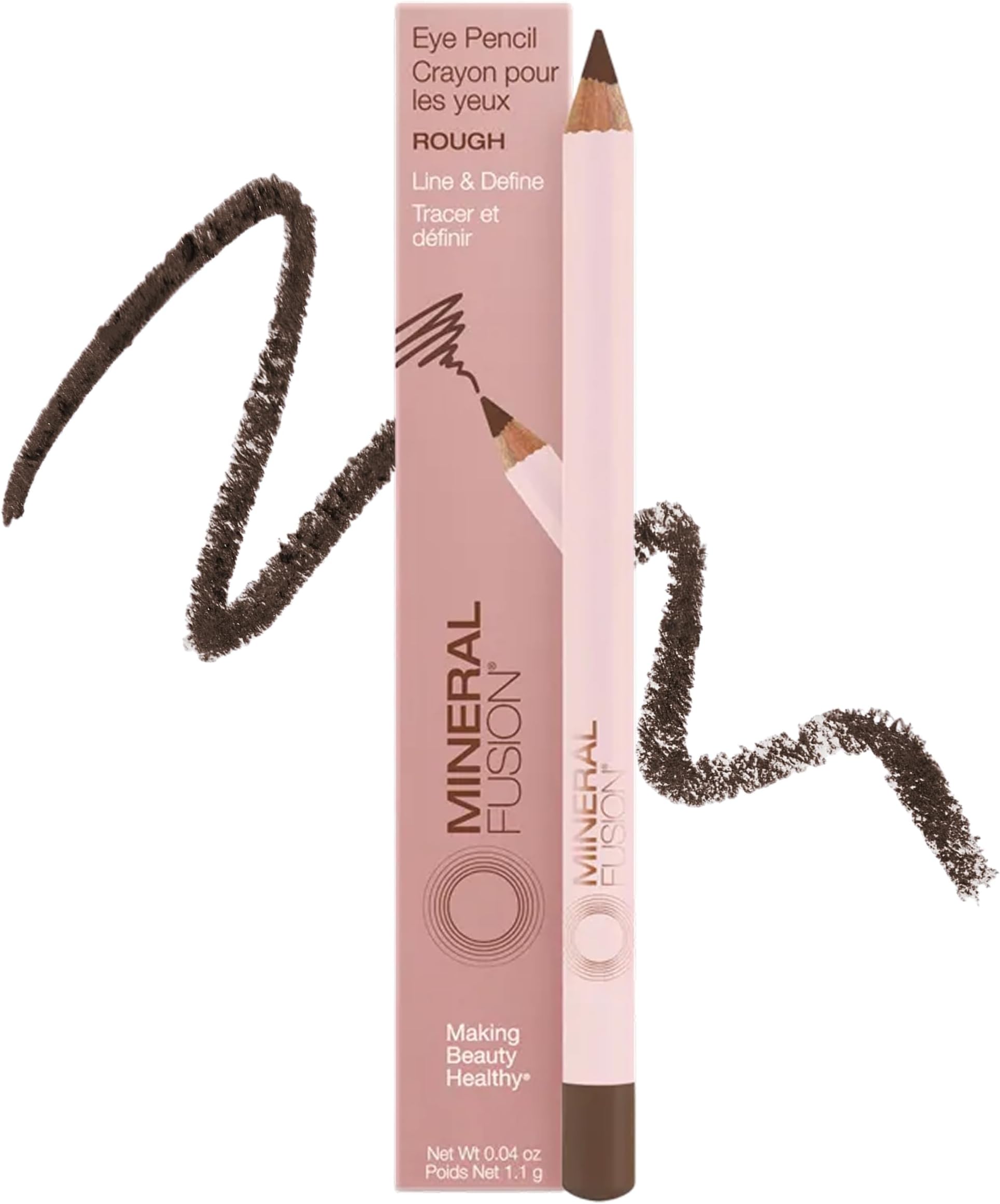 Eye Pencil (Light Brown - Rough) - Eyeliner with Soothing Chamomile, Meadowfoam & Vitamin E - Smooth & Long Lasting, Hypoallergenic, Non-Irritating Eye Makeup