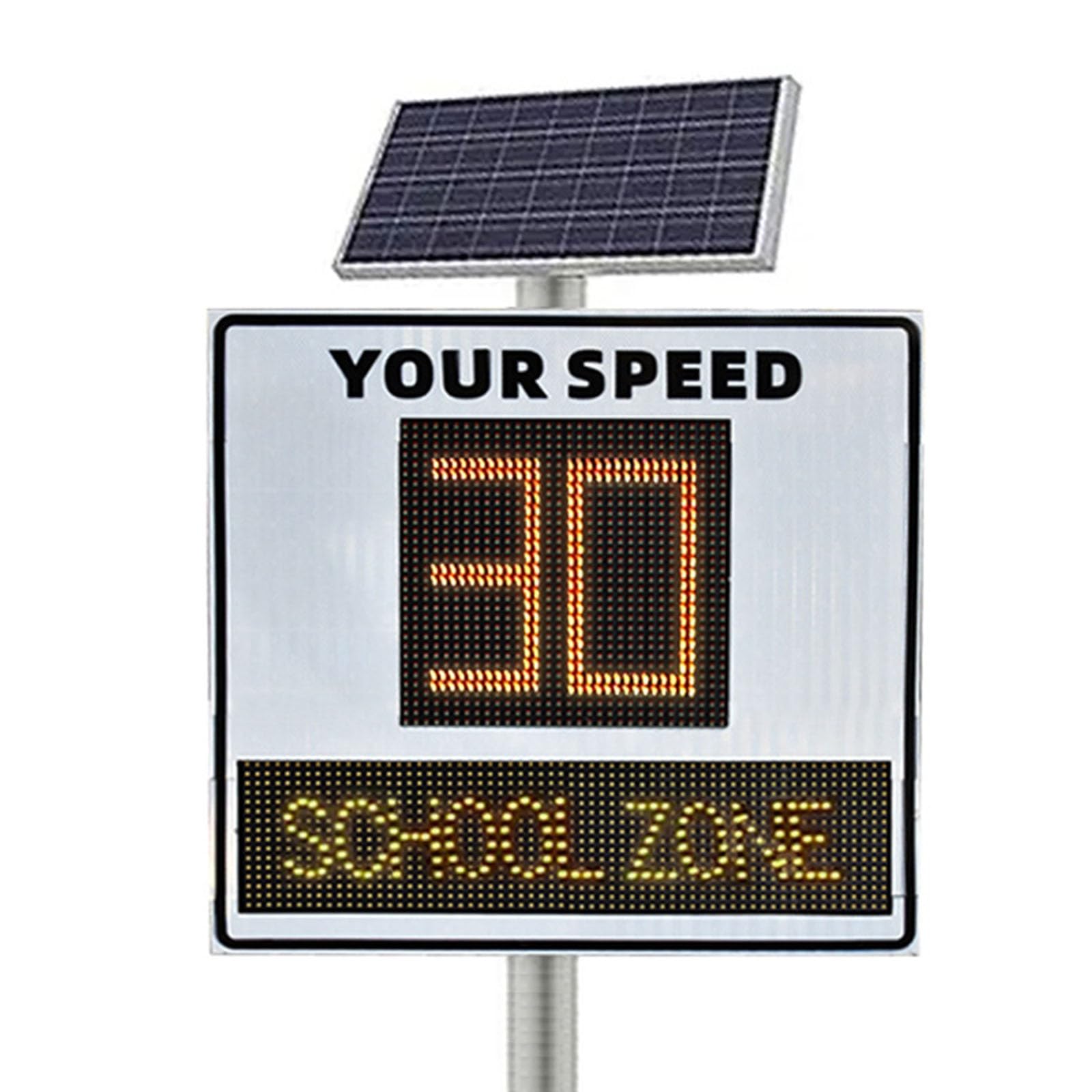 Señal De Detección De Velocidad De Radar De Energía Solar, Señal De Límite De Velocidad LED, Fácil De Montar, Monitoreo En Tiempo Real, para Intersección Escolar