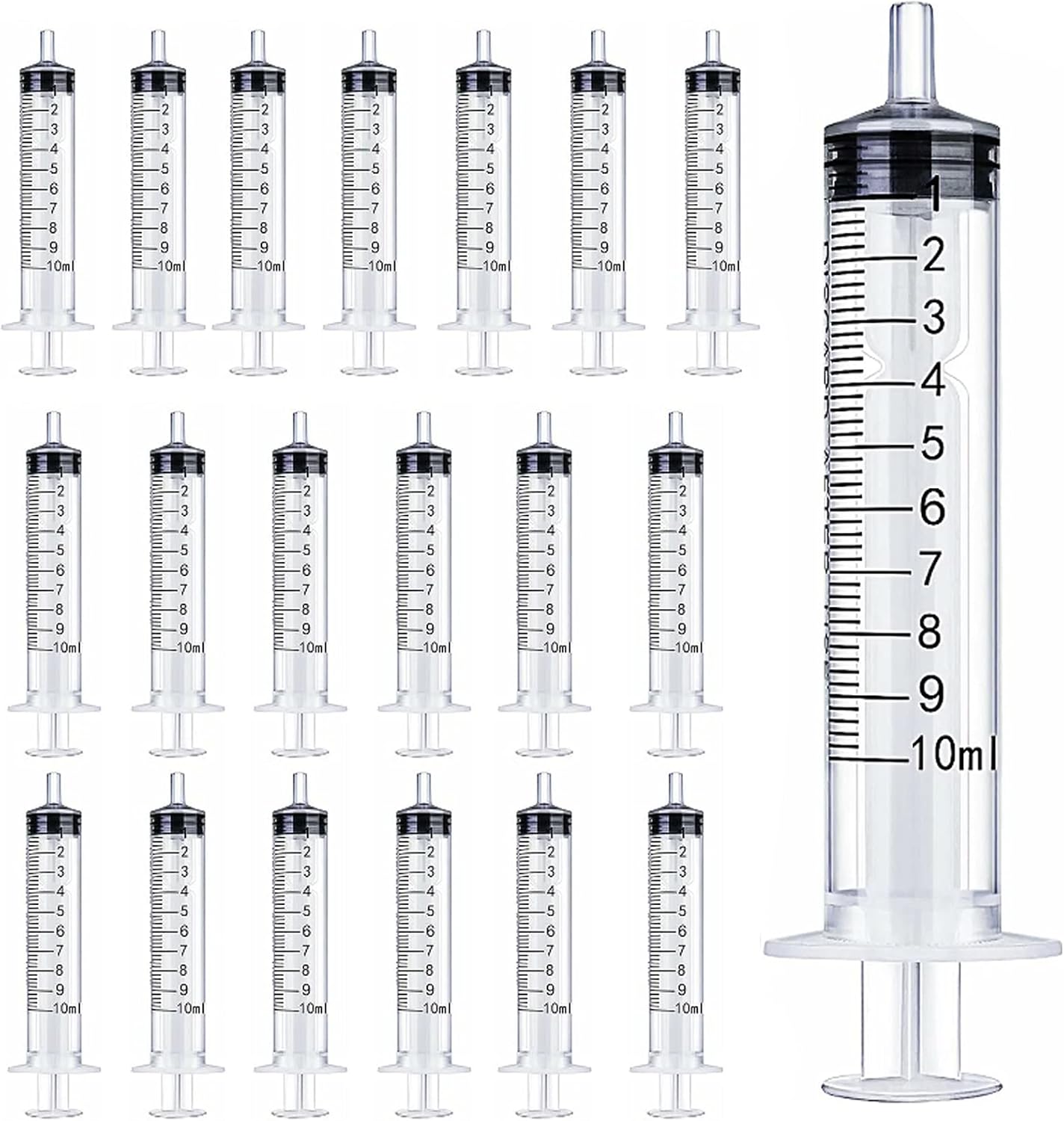 20PCS 10ml/cc Plastic Syringe Without Needle,Individually Sealed,Suitable for Scientific Labs,Measuring,Watering,Refilling,Oil or Glue Applicator,Feeding Pets,Medical Student : Industrial & Scientific