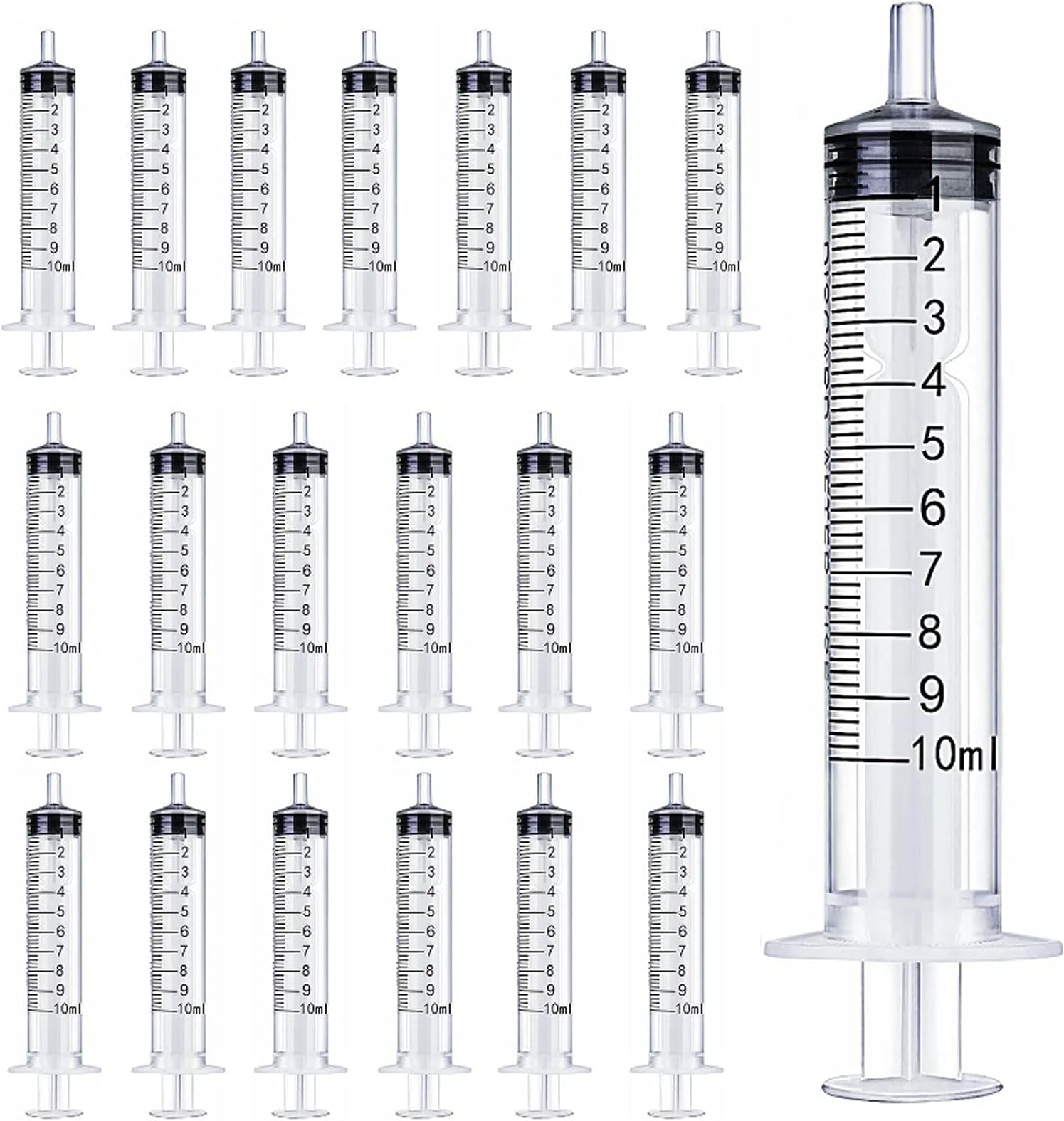 20PCS-10 ml Plastic Syringes, Individually Packge for Scientific Labs Experiment Refilling,Watering,Measuring,lip gloss injection