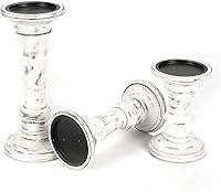 Vista 7 de Portavelas decorativo de madera hecho a mano, forma de sirena, columnas redondeadas, estilo campestre, ideal para regalo, boda, Navidad, fiesta