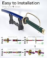 Vista 46 de Cold Blade Toy Sword - 41 inches Toy Katana Replica with Holster Belt and Display Stand - Sword with Authentic Design Shusui