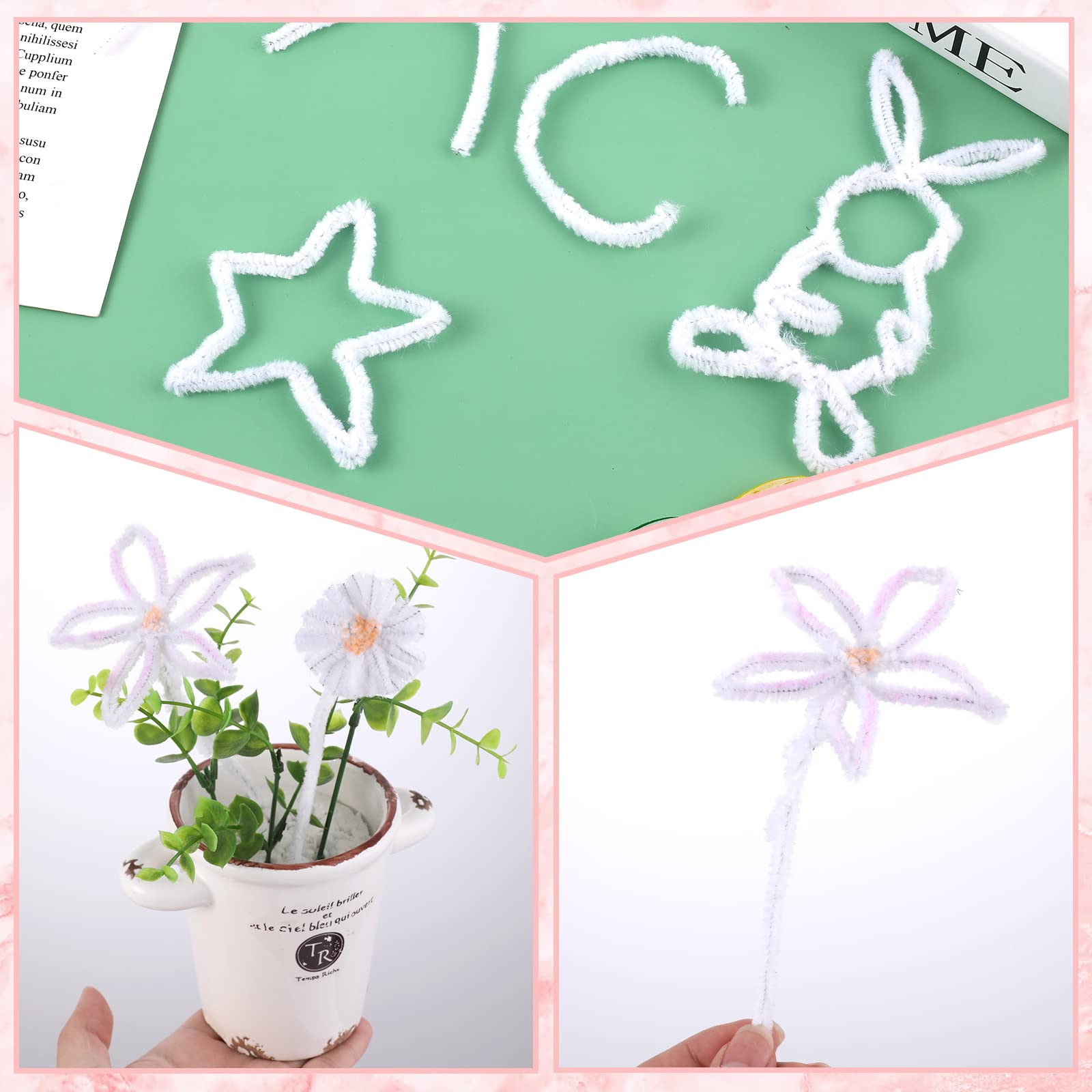 Produktbild von Pfeifenputzer Zum Basteln Weihnachten Pipe Cleaner Flower Set 200 Glitzer- Pfeifenreiniger U2013 Kreativ-Set Für Bastelprojekte Pfeifenreiniger Grün Pfeifenreiniger Weihnachten