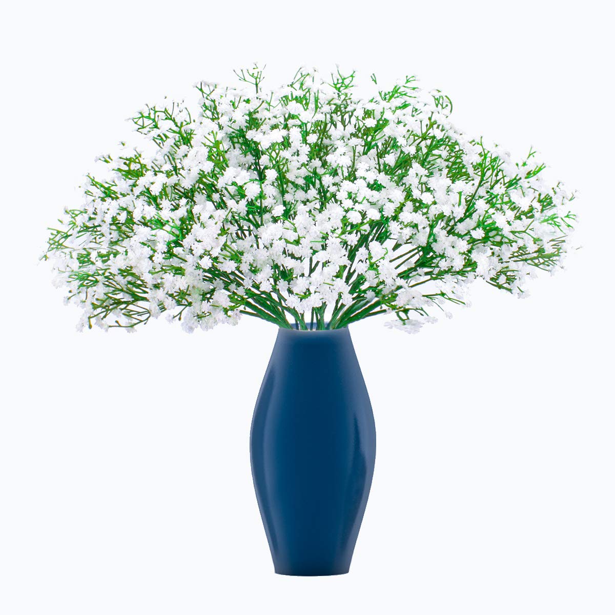 BOMAROLANArtificial Baby Breath Flowers Fake Gypsophila Bouquets 21 Pcs Fake Real Touch Flowers for Wedding Decor DIY Home Party(White)