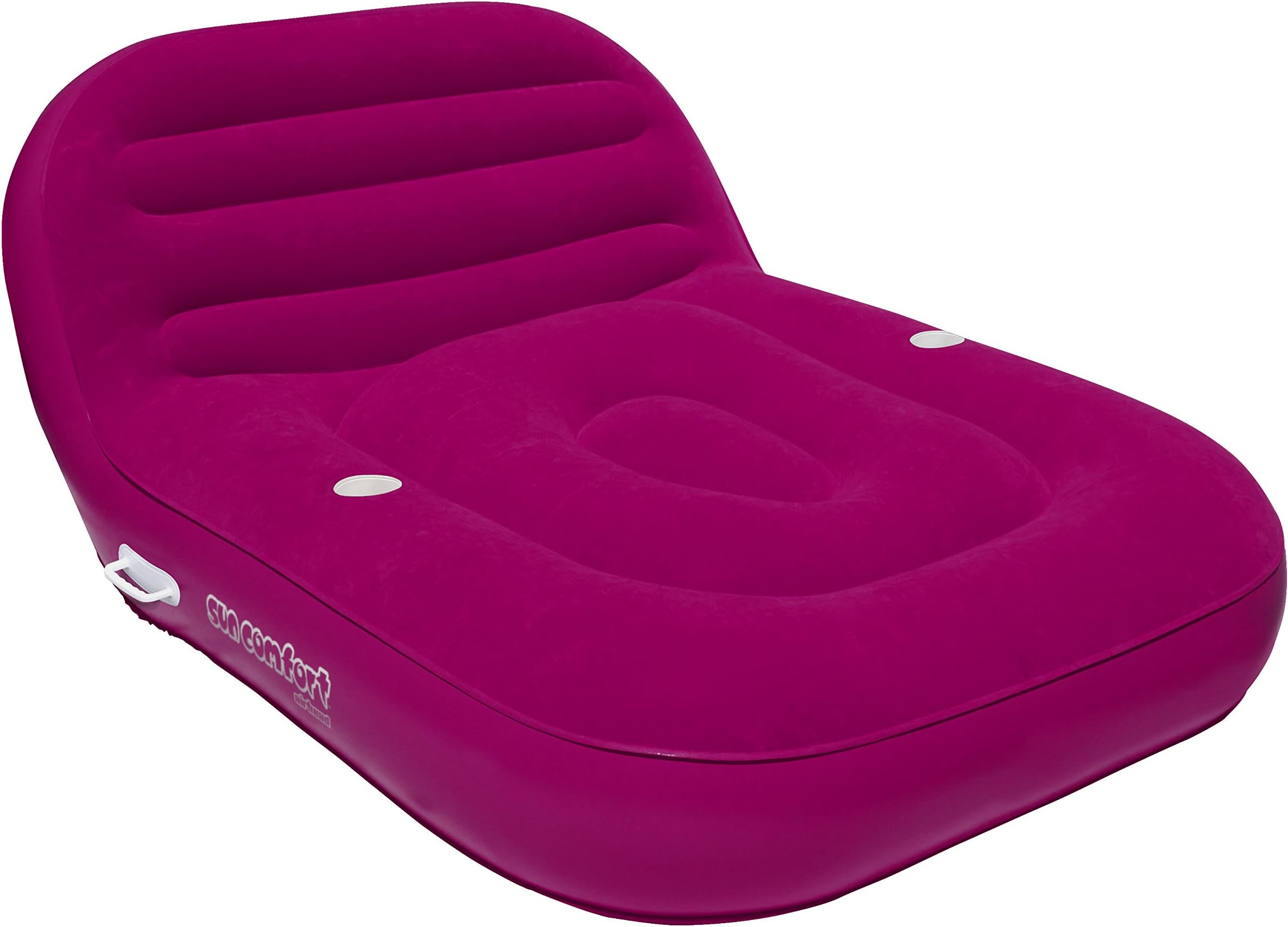 Airhead Sun Comfort Cool Suede Double Chaise Lounge Pool Float, Lake Chair